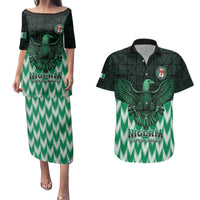 Custom Nigeria Football Couples Matching Puletasi and Hawaiian Shirt Go Super Eagles Sporty Style - Wonder Print Shop