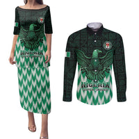 Custom Nigeria Football Couples Matching Puletasi and Long Sleeve Button Shirt Go Super Eagles Sporty Style - Wonder Print Shop