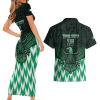 Custom Nigeria Football Couples Matching Short Sleeve Bodycon Dress and Hawaiian Shirt Go Super Eagles Sporty Style - Wonder Print Shop