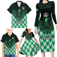 Custom Nigeria Football Family Matching Long Sleeve Bodycon Dress and Hawaiian Shirt Go Super Eagles Sporty Style - Wonder Print Shop