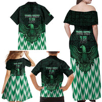Custom Nigeria Football Family Matching Off Shoulder Maxi Dress and Hawaiian Shirt Go Super Eagles Sporty Style - Wonder Print Shop