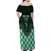 Custom Nigeria Football Family Matching Off Shoulder Maxi Dress and Hawaiian Shirt Go Super Eagles Sporty Style - Wonder Print Shop