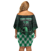 Custom Nigeria Football Family Matching Off Shoulder Short Dress and Hawaiian Shirt Go Super Eagles Sporty Style - Wonder Print Shop