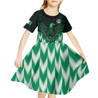Custom Nigeria Football Kid Short Sleeve Dress Go Super Eagles Sporty Style - Wonder Print Shop
