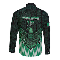 Custom Nigeria Football Long Sleeve Button Shirt Go Super Eagles Sporty Style - Wonder Print Shop