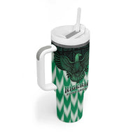Custom Nigeria Football Tumbler With Handle Go Super Eagles Sporty Style - Wonder Print Shop