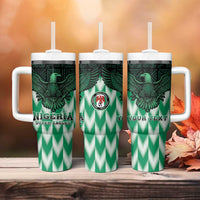 Custom Nigeria Football Tumbler With Handle Go Super Eagles Sporty Style - Wonder Print Shop
