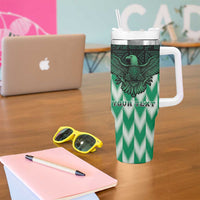 Custom Nigeria Football Tumbler With Handle Go Super Eagles Sporty Style - Wonder Print Shop