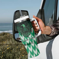 Custom Nigeria Football Tumbler With Handle Go Super Eagles Sporty Style - Wonder Print Shop