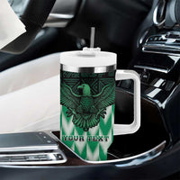 Custom Nigeria Football Tumbler With Handle Go Super Eagles Sporty Style - Wonder Print Shop