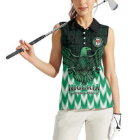 Custom Nigeria Football Women Sleeveless Polo Shirt Go Super Eagles Sporty Style - Wonder Print Shop