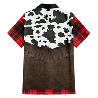 Cowboy Vest Costume Hawaiian Shirt Black Red Plaid Pattern - Wonder Print Shop