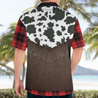 Cowboy Vest Costume Hawaiian Shirt Black Red Plaid Pattern - Wonder Print Shop