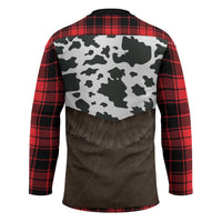 Cowboy Vest Costume Hockey Jersey Black Red Plaid Pattern - Wonder Print Shop