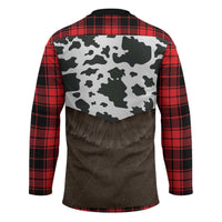 Cowboy Vest Costume Hockey Jersey Black Red Plaid Pattern - Wonder Print Shop