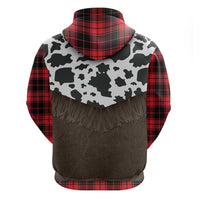 Cowboy Vest Costume Hoodie Black Red Plaid Pattern - Wonder Print Shop
