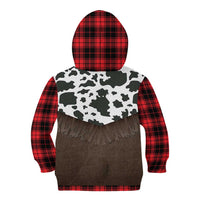 Cowboy Vest Costume Kid Hoodie Black Red Plaid Pattern - Wonder Print Shop