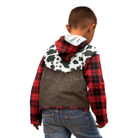 Cowboy Vest Costume Kid Hoodie Black Red Plaid Pattern - Wonder Print Shop