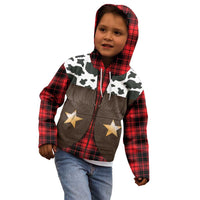 Cowboy Vest Costume Kid Hoodie Black Red Plaid Pattern - Wonder Print Shop
