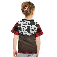 Cowboy Vest Costume Kid T Shirt Black Red Plaid Pattern - Wonder Print Shop