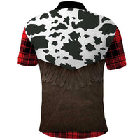 Cowboy Vest Costume Polo Shirt Black Red Plaid Pattern - Wonder Print Shop