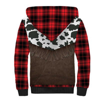 Cowboy Vest Costume Sherpa Hoodie Black Red Plaid Pattern - Wonder Print Shop