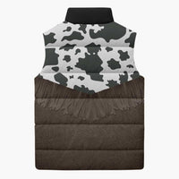 Cowboy Vest Costume Sleeveless Puffer Jacket Black Red Plaid Pattern - Wonder Print Shop