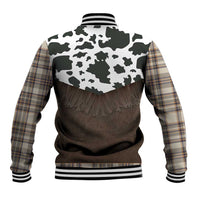 Cowboy Vest Costume Baseball Jacket Brown Beige Plaid Pattern - Wonder Print Shop