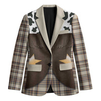 Cowboy Vest Costume Blazer Brown Beige Plaid Pattern - Wonder Print Shop