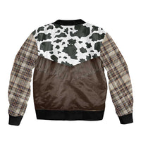 Cowboy Vest Costume Bomber Jacket Brown Beige Plaid Pattern - Wonder Print Shop