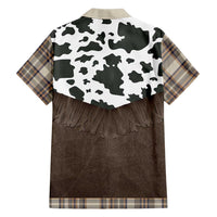 Cowboy Vest Costume Hawaiian Shirt Brown Beige Plaid Pattern - Wonder Print Shop