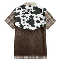 Cowboy Vest Costume Hawaiian Shirt Brown Beige Plaid Pattern - Wonder Print Shop