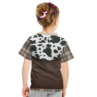 Cowboy Vest Costume Kid T Shirt Brown Beige Plaid Pattern - Wonder Print Shop