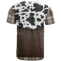 Cowboy Vest Costume T Shirt Brown Beige Plaid Pattern - Wonder Print Shop