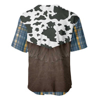 Cowboy Vest Costume Baseball Jersey Blue Yellow Plaid Pattern - Wonder Print Shop