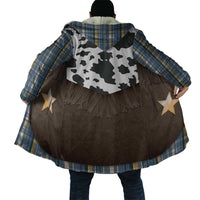 Cowboy Vest Costume Cloak Blue Yellow Plaid Pattern - Wonder Print Shop