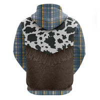 Cowboy Vest Costume Hoodie Blue Yellow Plaid Pattern - Wonder Print Shop