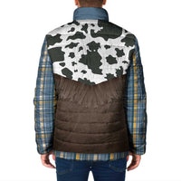 Cowboy Vest Costume Padded Jacket Blue Yellow Plaid Pattern - Wonder Print Shop