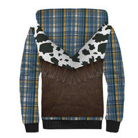Cowboy Vest Costume Sherpa Hoodie Blue Yellow Plaid Pattern - Wonder Print Shop