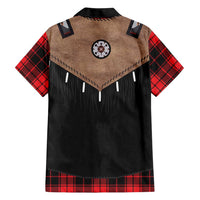 Western Cowboy Vest Style Hawaiian Shirt Black Red Plaid Pattern - Wonder Print Shop