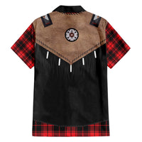 Western Cowboy Vest Style Hawaiian Shirt Black Red Plaid Pattern - Wonder Print Shop