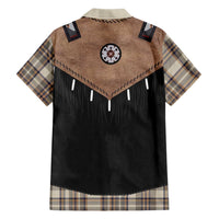 Western Cowboy Vest Style Hawaiian Shirt Brown Beige Plaid Pattern - Wonder Print Shop