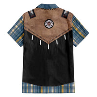 Western Cowboy Vest Style Hawaiian Shirt Blue Yellow Plaid Pattern - Wonder Print Shop