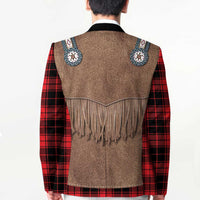 Retro Black Red Plaid Blazer Western Cowboy Vest Costume - Wonder Print Shop