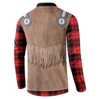 Retro Black Red Plaid Button Sweatshirt Western Cowboy Vest Costume - Wonder Print Shop