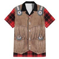 Retro Black Red Plaid Hawaiian Shirt Western Cowboy Vest Costume - Wonder Print Shop