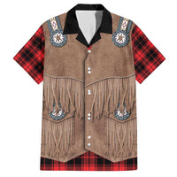 Retro Black Red Plaid Hawaiian Shirt Western Cowboy Vest Costume - Wonder Print Shop