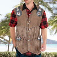 Retro Black Red Plaid Hawaiian Shirt Western Cowboy Vest Costume - Wonder Print Shop