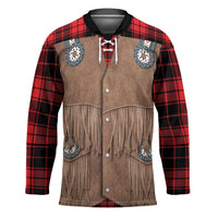 Retro Black Red Plaid Hockey Jersey Western Cowboy Vest Costume - Wonder Print Shop