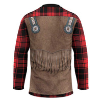 Retro Black Red Plaid Hockey Jersey Western Cowboy Vest Costume - Wonder Print Shop